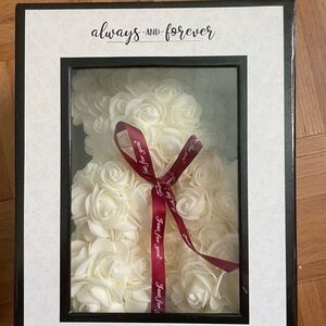 White Rose Bear with Red Ribbon New in Box